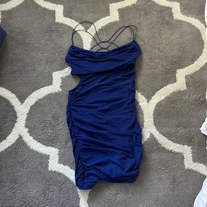 Royal Blue Ruched Dress